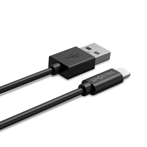 Cable Lightning a USB Spectra AL001-BK / 1 metro / Negro / iPhone / iPod / iPad