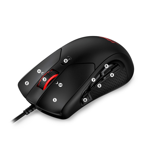 Mouse Gamer Óptico HyperX Pulsefire Raid / RGB / Alámbrico / USB / 16000dpi / Negro
