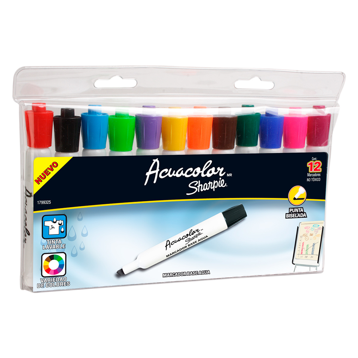MARCADORES SHARPIE ACUACOLOR (COLORES, 12 PZS.) | Office Depot Mexico colores acuarelables office depot