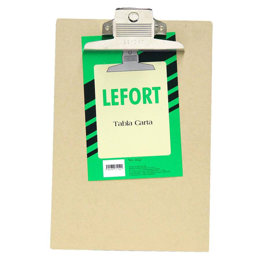 Tabla de Madera con Clip Carta Lefort Café | Office Depot Mexico