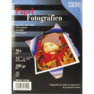 PAPEL FOTOGRAFICO IBM PREMIUM (25 HOJAS, CARTA)
