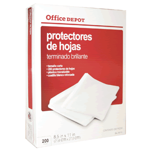 PROTECTORES DE HOJAS OFFICE DEPOT (CARTA, 200 PZAS PROTECTORES DE HOJAS OFFICE DEPOT (CARTA, 200 PZAS