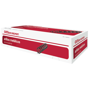 CAJA CON ARILLOS METALICOS OFFICE DEPOT (65 PZA., NEGRO)