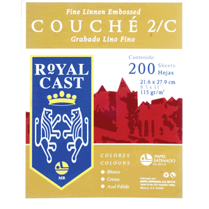 PAPEL DE COLOR COUCHE ROYAL CAST (200 HOJAS,CARTA)