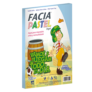 PAPEL DE COLOR FACIA PASTEL (AZUL, 100 HOJAS)