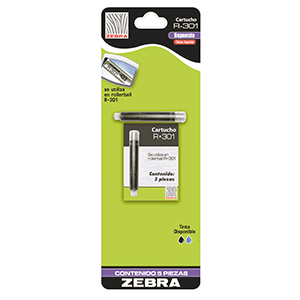 REPUESTO P/PLUMA ZEBRA R-301 NEGRO PAQ/5 | Repuestos y REPUESTO P/PLUMA ZEBRA R-301 NEGRO PAQ/5 | Repuestos y