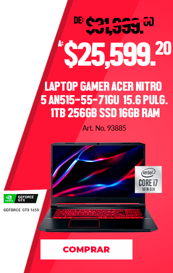 Laptop Gamer Acer Nitro 5 AN515-55-71GU  15.6 Pulg. 1tb 256gb SSD 16gb RAM