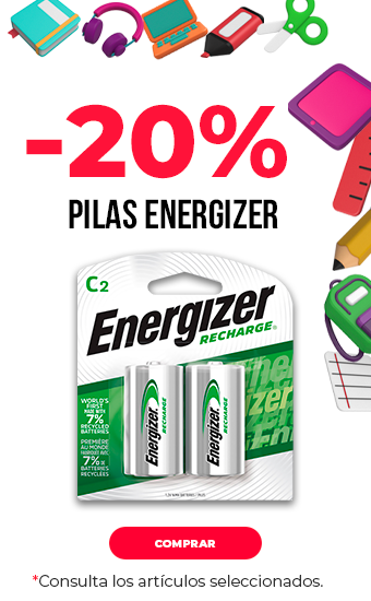 20% en pilas Energizer