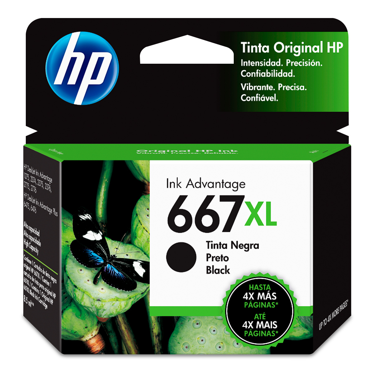 Cartucho de Tinta Hp 667 XL 3YM81AL Negro 480 páginas Ink Advantage ...