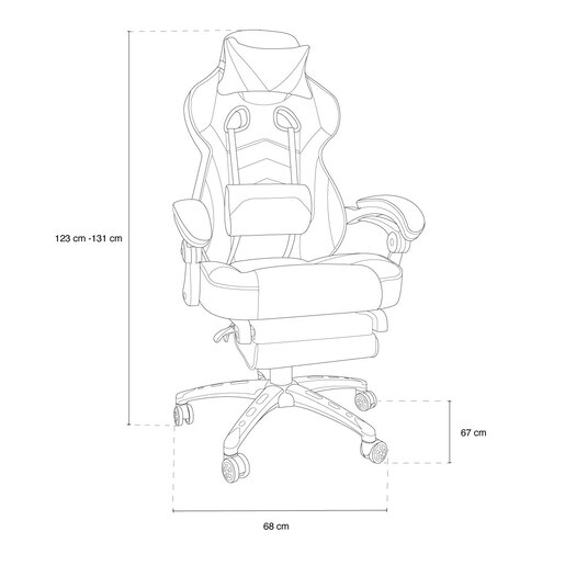 Silla Gamer Ejecutiva Techni Sport Negro con Gris