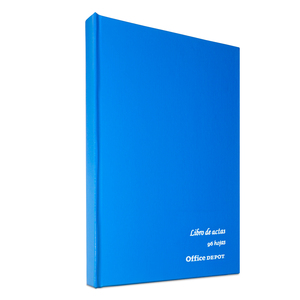 Libro de Actas Office Depot / 96 hojas / Azul  Libro de Actas Office Depot / 96 hojas / Azul