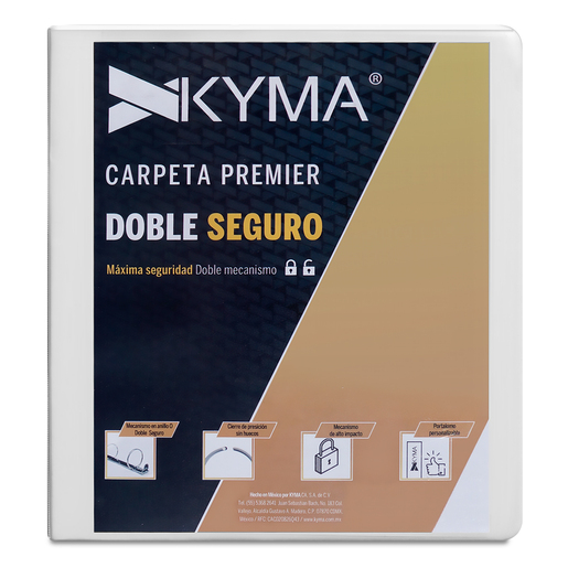 Carpeta Carta con Arillo en O de 1 pulg. Kyma Premium / 200 hojas / Blanco