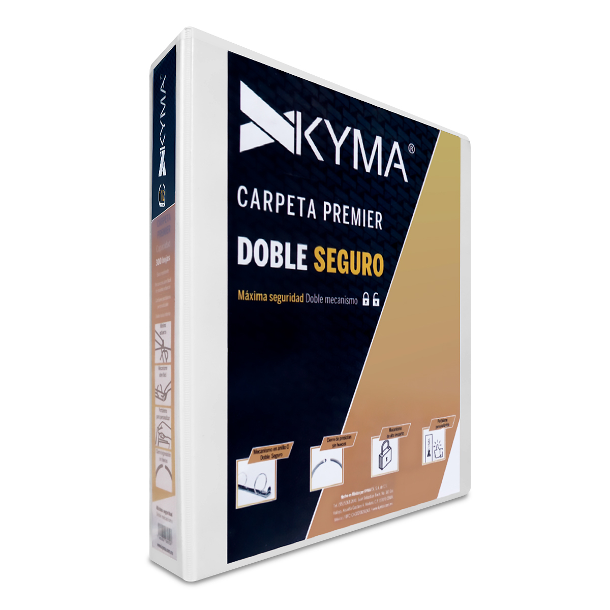 Carpeta Carta con Arillo en O de 1.5 pulg. Kyma Premium / 300 hojas / Blanco