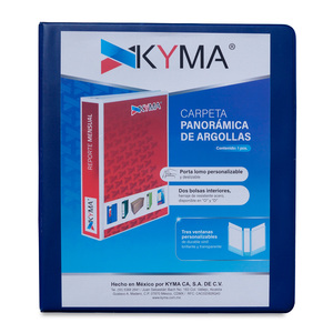 Carpeta Azul Argolla D Kyma Brillante / Carta / 1 pulgada / Panorámica Carpeta Azul Argolla D Kyma Brillante / Carta / 1 pulgada / Panorámica