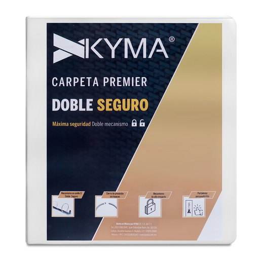 Carpeta Carta con Arillo en O de 2 pulg. Kyma Premium / 400 hojas / Blanco