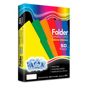 Folders Carta con Media Ceja APSA / Azul / 50 piezas