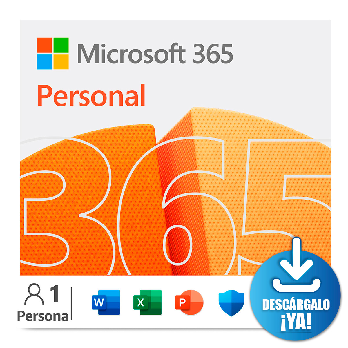 Microsoft Office 365 Personal Descargable / Licencia 1 año / 1 usuario / 1 dispositivo / PC / Laptop / Mac / Dispositivos móviles 