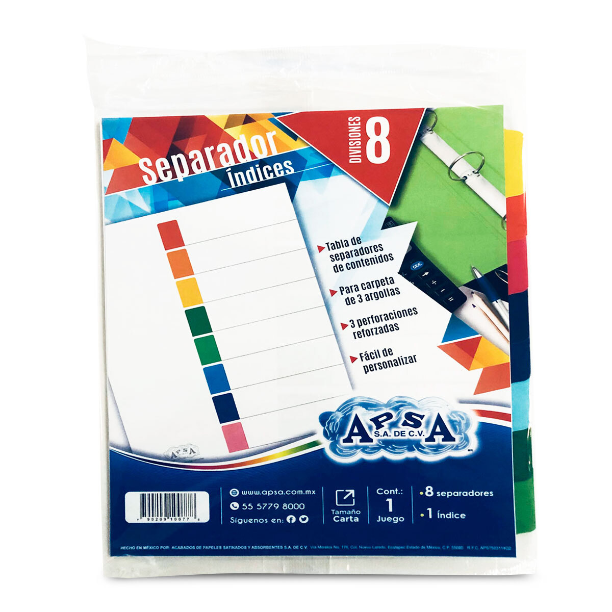 Juego de Separadores e Índice Apsa 9 piezas