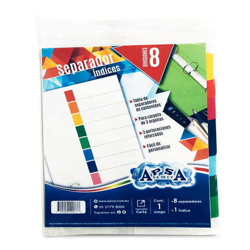 Juego de Separadores e Índice Apsa 9 piezas