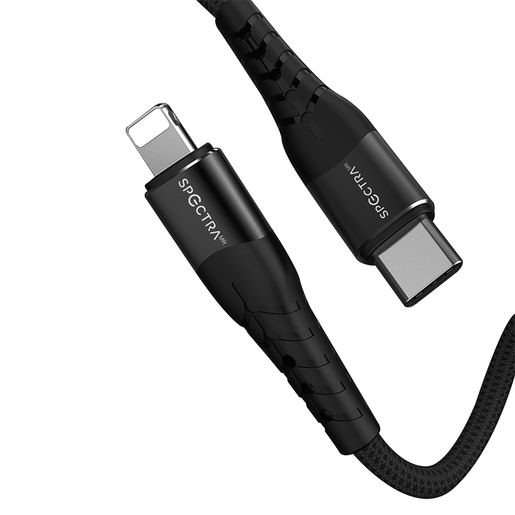 Cable USB Tipo C a Lightning Spectra U10 / 2 metros / Negro 
