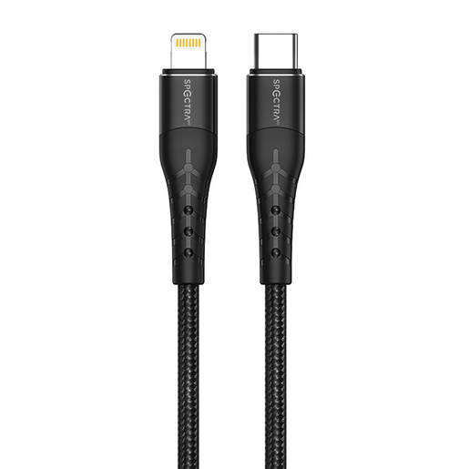 Cable USB Tipo C a Lightning Spectra U10 / 2 metros / Negro 