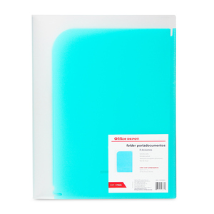 Folder Carta de Plástico Office Depot / 8 Divisiones / Azul