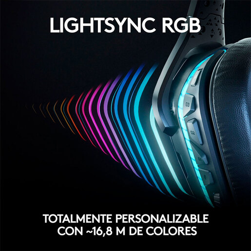 Audífonos Gamer Inalámbricos Logitech G G935 / Sonido envolvente 7.1 / RGB Lightsync / Lightspeed USB / Laptop / PC / Smartphone / Tablet / PS4 / Xbox One / MacOS / Negro