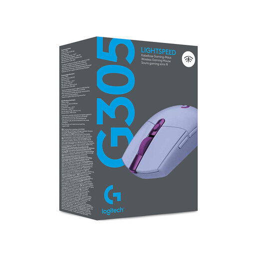 Mouse Gamer Óptico Logitech G G305 / Inalámbrico / Lightspeed USB / 12000dpi / Lila