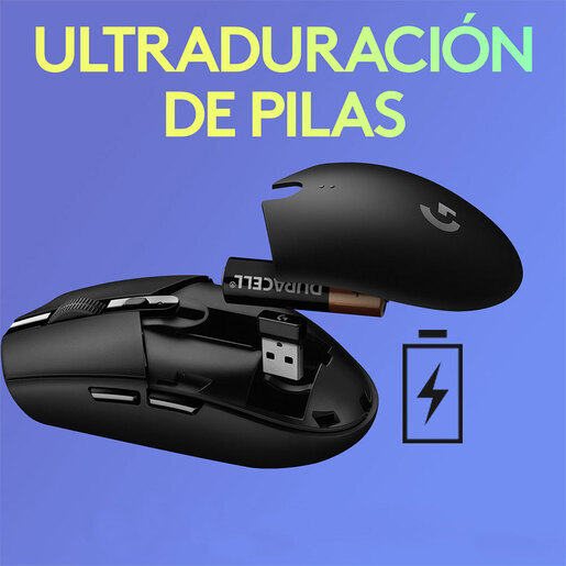Mouse Gamer Óptico Logitech G G305 / Inalámbrico / Lightspeed USB / 12000dpi / Lila