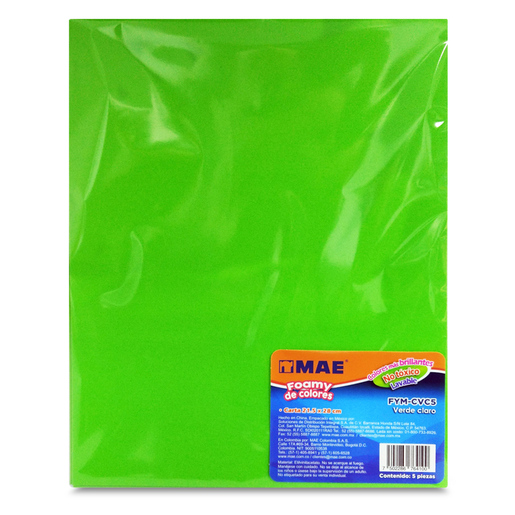 Foamy Carta Lavable MAE Verde 5 piezas | Office Depot Mexico