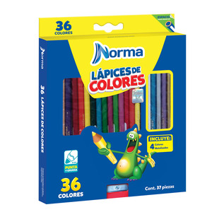 Lápices de Colores Norma / 36 piezas / Sacapuntas gratis 
