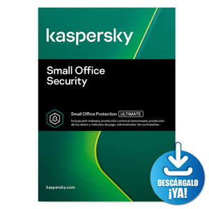 Antivirus Kaspersky Small Office Security Descargable / Licencia 3 años / 20 PC / 20 dispositivos móviles / 2 servidores de archivos