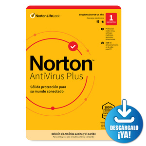 Antivirus Norton AntiVirus Plus Descargable / Licencia 1 año / 1 dispositivo / PC / Mac