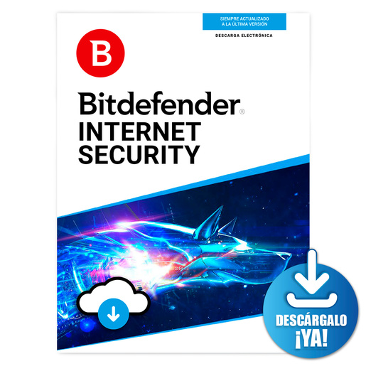 Antivirus Bitdefender Internet Security Descargable / Licencia 2 años / 1 usuario / PC / Laptop