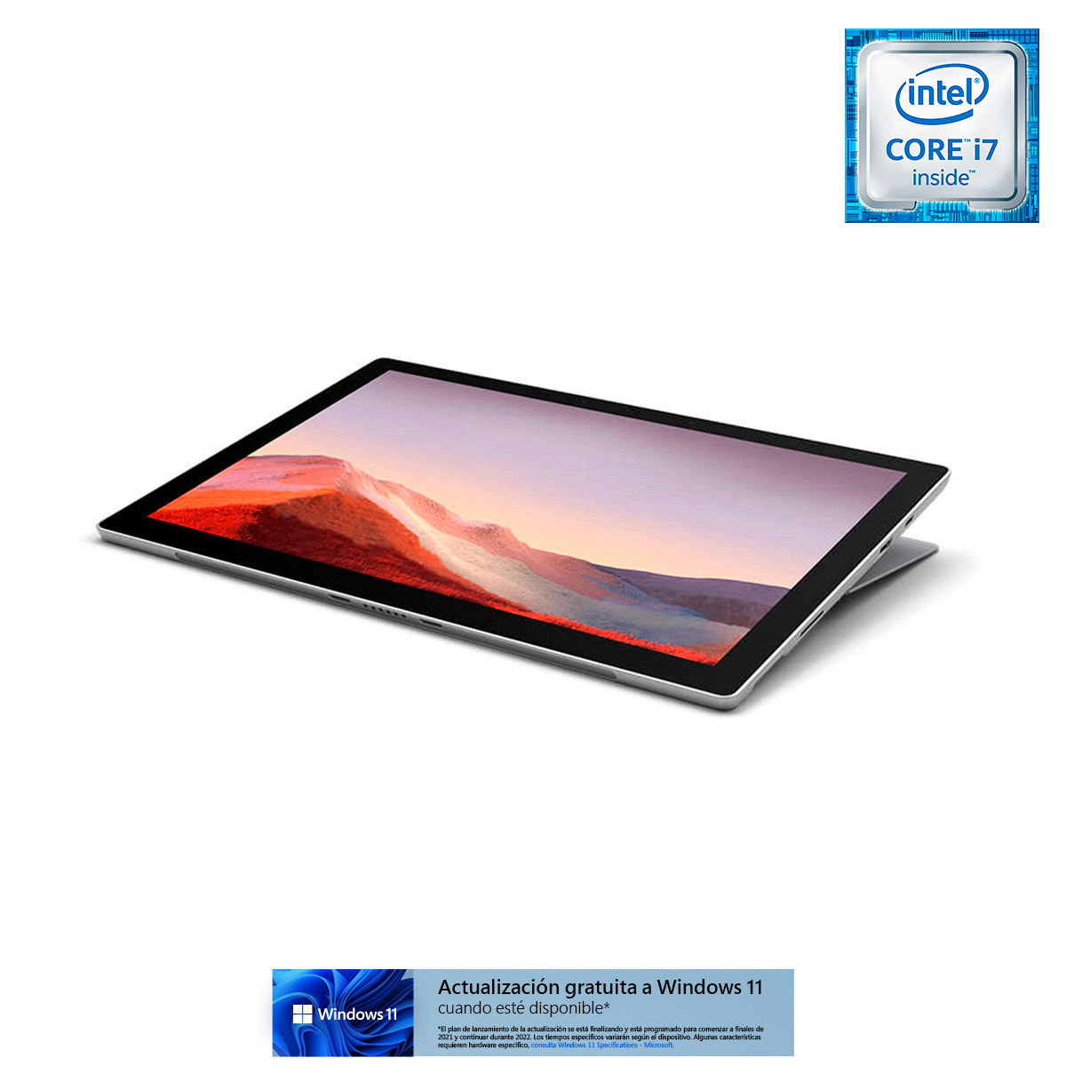 Laptop 2 en 1 Microsoft Surface Pro 7 / Intel Core i7 / 12.3 Pulg. / 256gb SSD / 16gb RAM / Plata