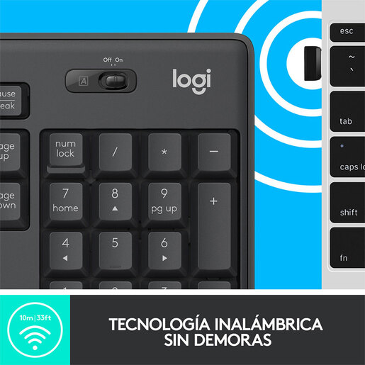 Teclado y Mouse Inalámbrico Logitech MK295 Negro