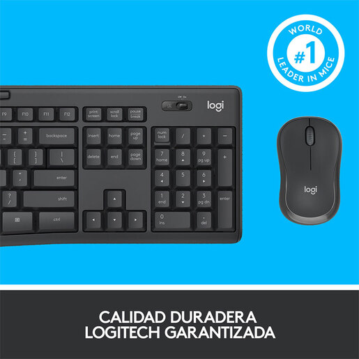 Teclado y Mouse Inalámbrico Logitech MK295 Negro