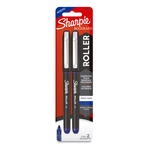 Plumas Roller Ball Sharpie Roller / Punto extrafino / Tinta azul / 2 piezas Plumas Roller Ball Sharpie Roller / Punto extrafino / Tinta azul / 2 piezas