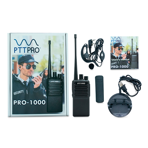 Radio de Dos Vías PTT Pro PRO-1000 Single / 1.2 millas / 16 canales