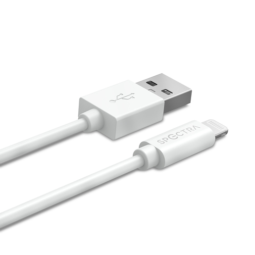 Cable Lightning a USB Spectra AL001-WT / 1 metro / Blanco / iPhone / iPod / iPad
