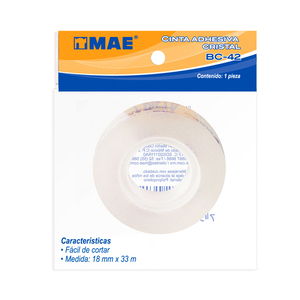 Cinta Adhesiva MAE BC-42 / Transparente / 18 mm x 33 m / 1 pieza