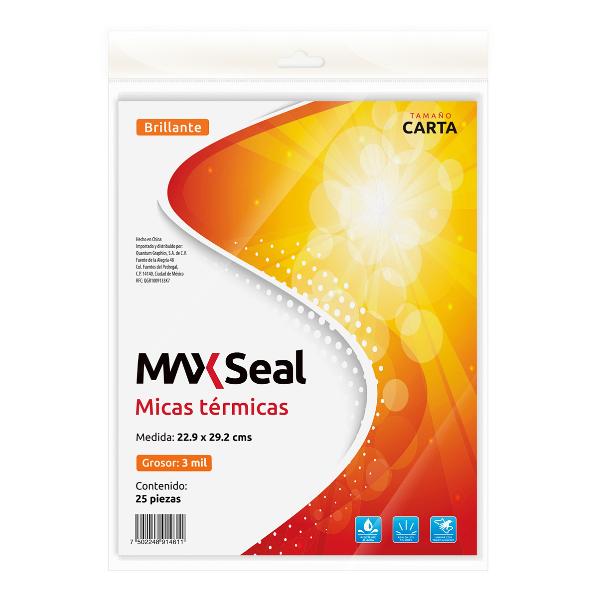 Micas Térmicas Transparentes Max Seal Carta 3 mil 25 piezas | Office Depot  Mexico