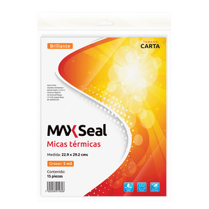 Micas Térmicas Transparentes Max Seal / Carta / 5 mil / 15 piezas 