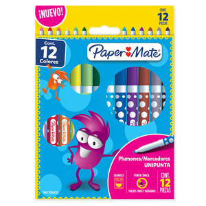 Marcadores Unipunta Paper Mate / Punta Cónica / 12 piezas