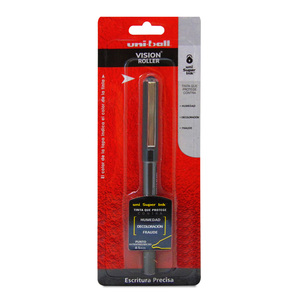 Pluma Uniball Vision Roller / Punto ultrafino / Tinta negra / 1 pieza Pluma Uniball Vision Roller / Punto ultrafino / Tinta negra / 1 pieza