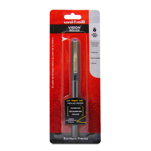 Pluma Uniball Vision Roller / Punto ultrafino / Tinta azul / 1 pieza Pluma Uniball Vision Roller / Punto ultrafino / Tinta azul / 1 pieza