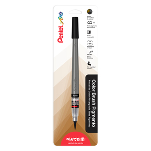 Pincel de Color Recargable Pentel Arts Color Brush Pigmento / Redondo / Negro / 1 pieza Pincel de Color Recargable Pentel Arts Color Brush Pigmento / Redondo / Negro / 1 pieza