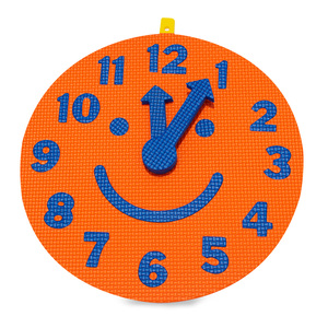 Reloj de Foamy Didáctico / Naranja / 1 pieza