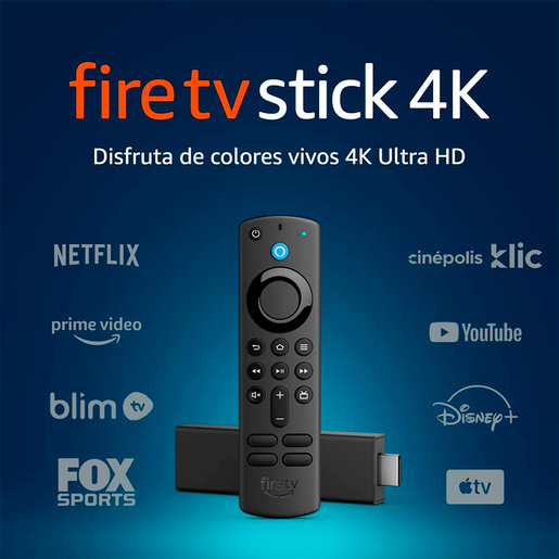 Fire TV Stick 4K con Control Remoto UHD HDMI Negro
