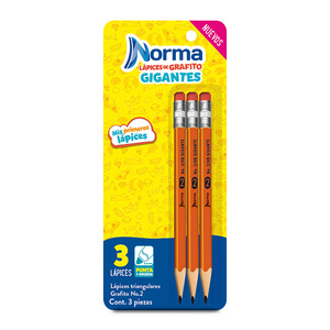 Lápices Gigantes Norma Triangulares 3 piezas Lápices Gigantes Norma Triangulares 3 piezas